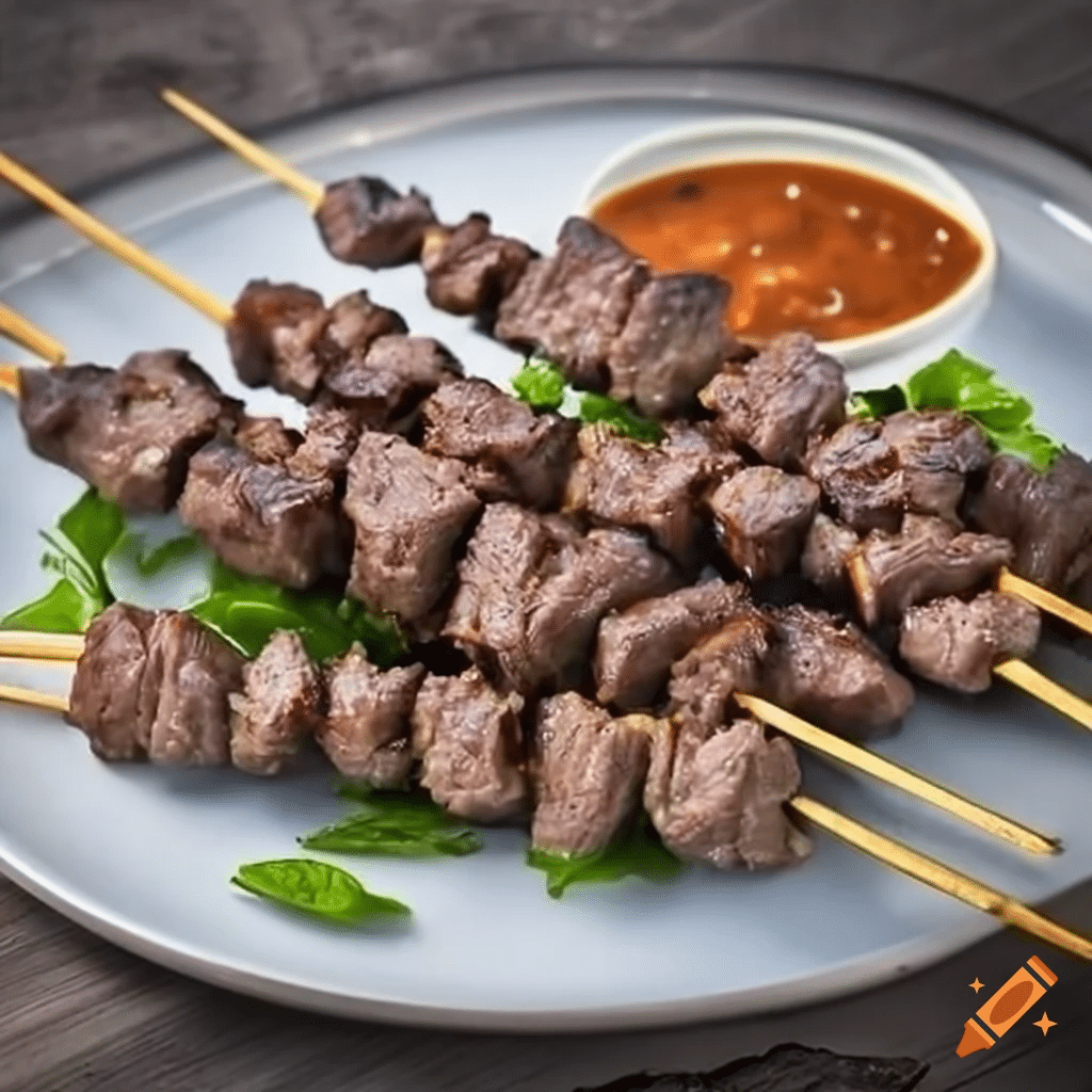 Brochettes de boeuf à la sauce satay