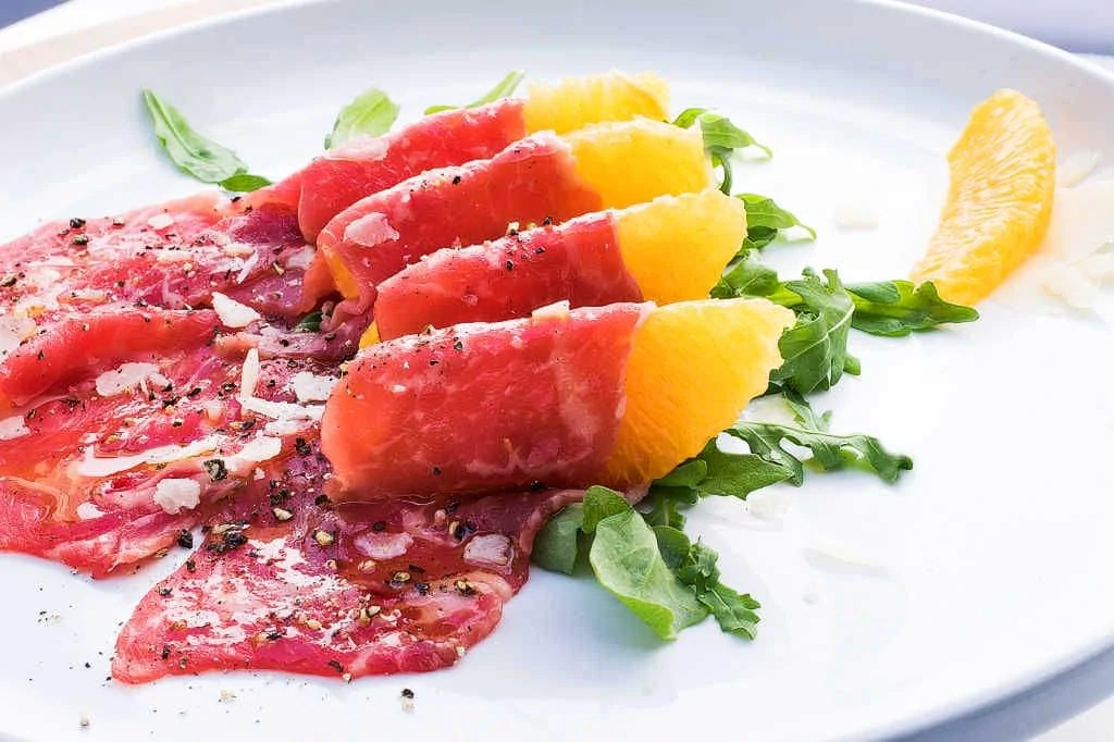 Carpaccio de boeuf aux agrumes