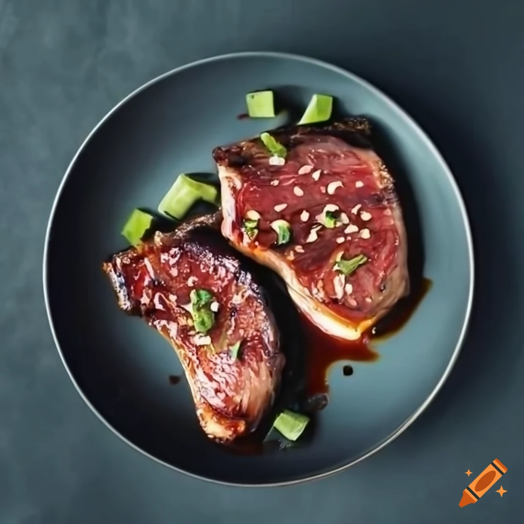 Côtelettes de boeuf caramélisées à la sauce teriyaki